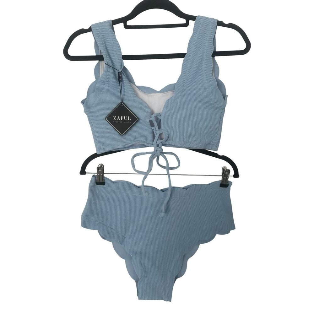 NWT Zaful 2 Piece Scalloped Bikini Set Size M